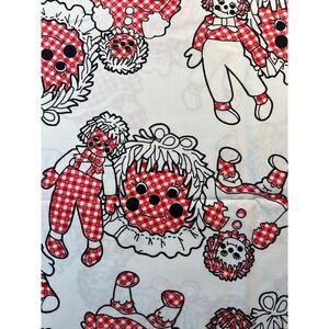 Fabric - RARE VTG 70s Raggedy Ann and Andy Rag Doll Washed Cotton 58" L x 44" W